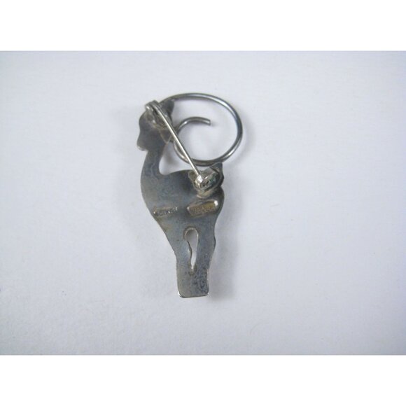Vintage Mexico Sterling Silver Deer Deco Antelope Brooch Pin Taxco Small - Picture 3 of 5